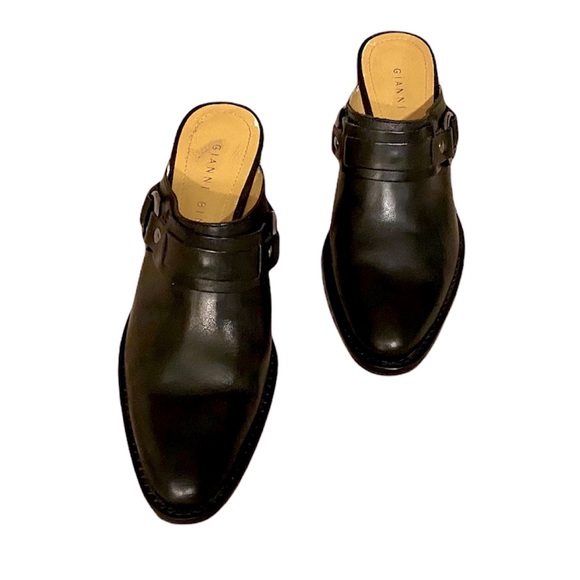 Gianni Bini Black Leather Slip-on Heels - GUC! - Picture 9 of 16